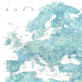 Europe Map Detailed - Maizah Mural Wallpaper - pure wallpaper artwork