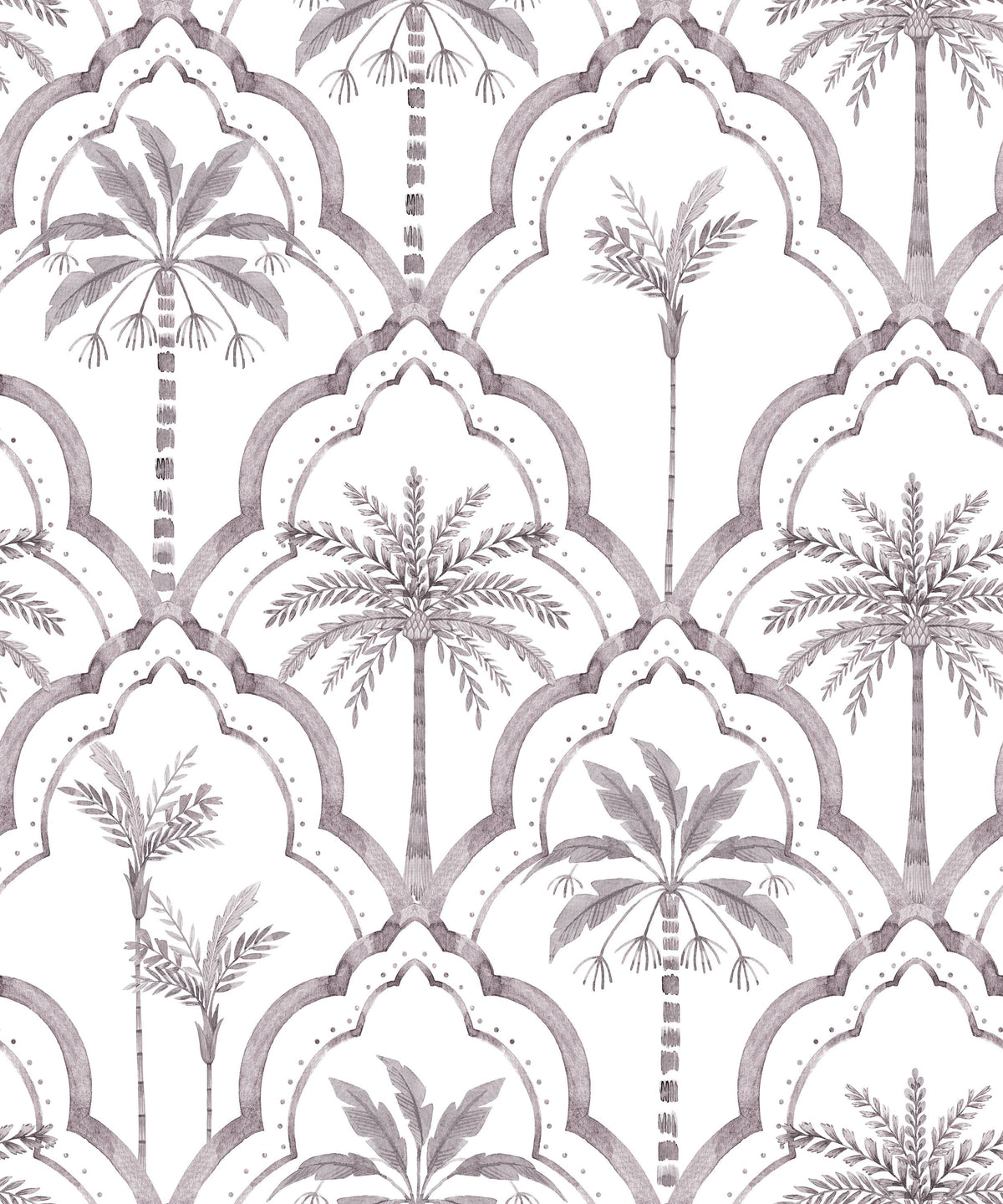 The Palm Lattice, Lavender Gray Mural Wallpaper - pure wallpaper artwork