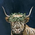 Harvest Cow Sage Texture Dark Mural Wallpaper - pure wallpaper artwork