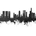 Osaka Skyline Black & White Mural Wallpaper - pure wallpaper artwork