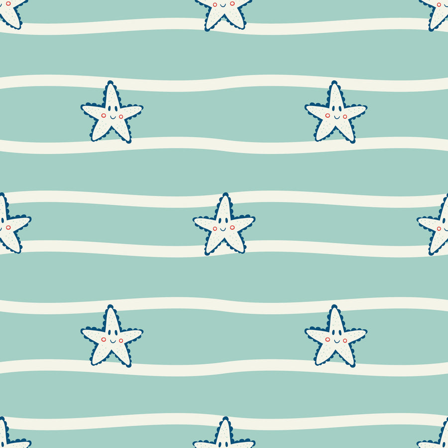 Starfish on the Line Mural Wallpaper