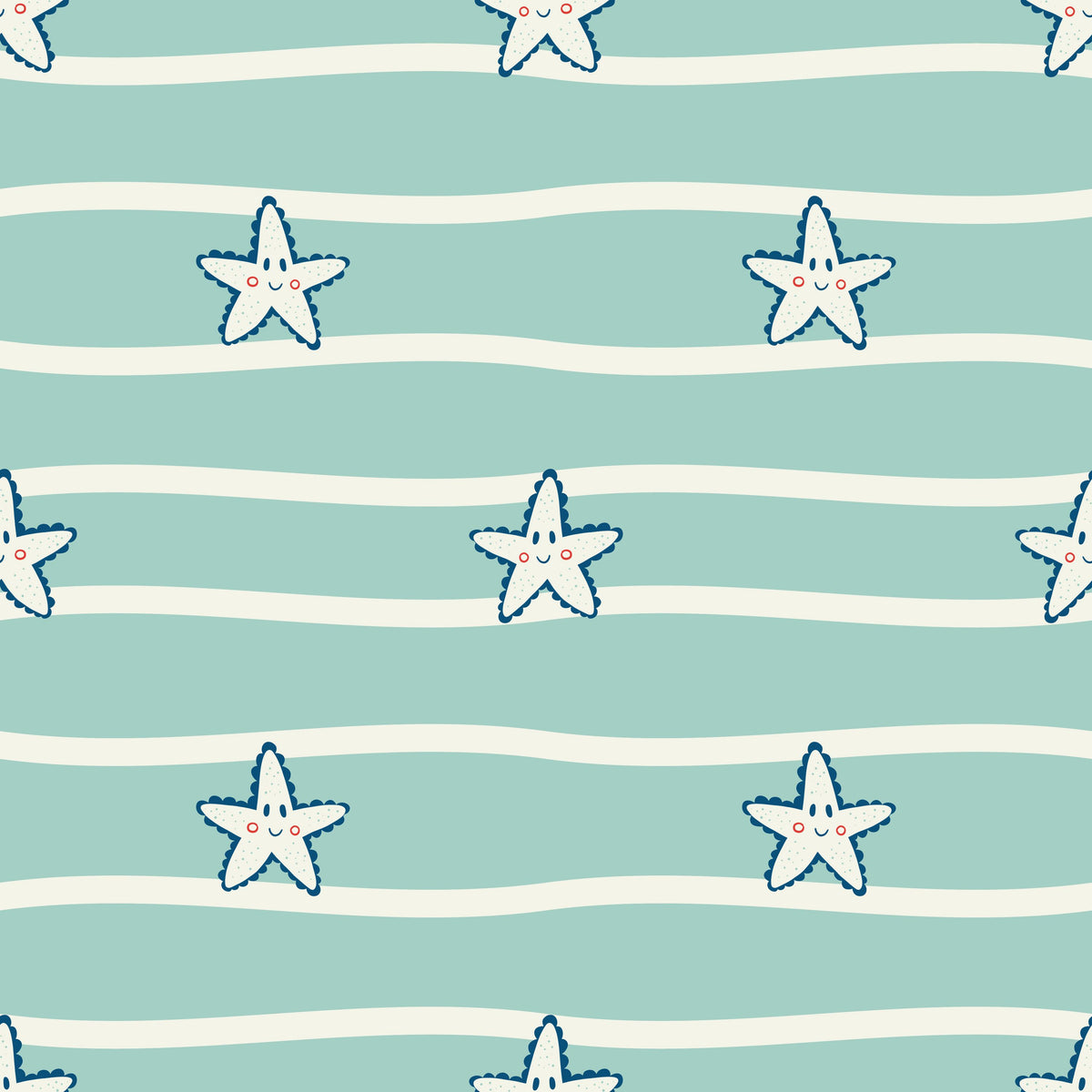 Starfish on the Line Mural Wallpaper - pure wallpaper artwork