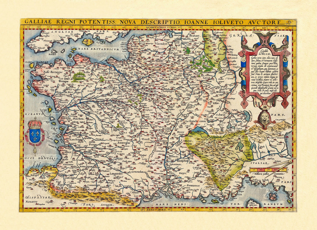 Old Map of France, 1570 Mural Wallpaper - pure wallpaper artwork