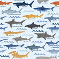 Sharks of the World Pattern Mural Wallpaper - pure wallpaper artwork