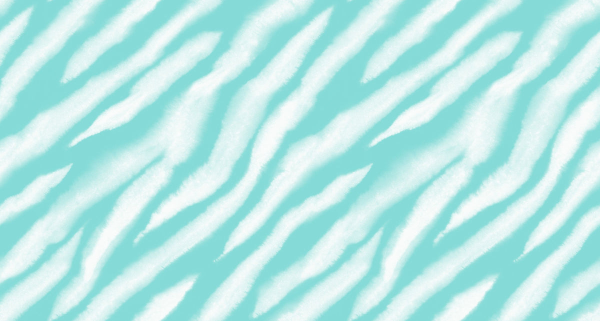 Watercolor Tiger Stripes, Turqouise Mural Wallpaper - pure wallpaper artwork