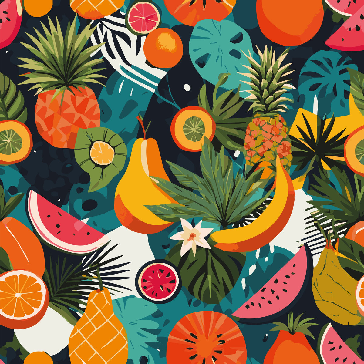 Tropical Fruits Mural Wallpaper - pure wallpaper artwork