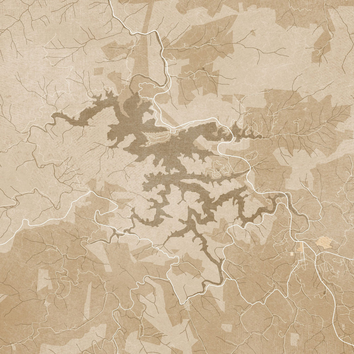 Lake Santeetlah Ochre Mural Wallpaper - pure wallpaper artwork