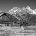 Mountain Homestead Black & White Mural Wallpaper - pure wallpaper artwork