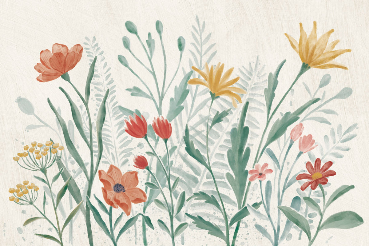 The Wildflowers Tamed Mural Wallpaper - pure wallpaper artwork
