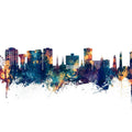 Virginia Beach Skyline Blue & Bronze Mural Wallpaper - pure wallpaper artwork