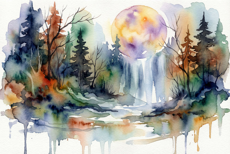 Forest Grove II - Watercolor Landscape Series Mural Wallpaper