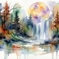 Forest Grove II - Watercolor Landscape Series Mural Wallpaper - pure wallpaper artwork