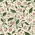 Winter Berries, Cream Mural Wallpaper - pure wallpaper artwork
