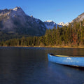 Mountain Lake Canoe Mural Wallpaper - pure wallpaper artwork