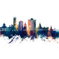Kingston Canada Skyline Blue & Bronze Mural Wallpaper - pure wallpaper artwork