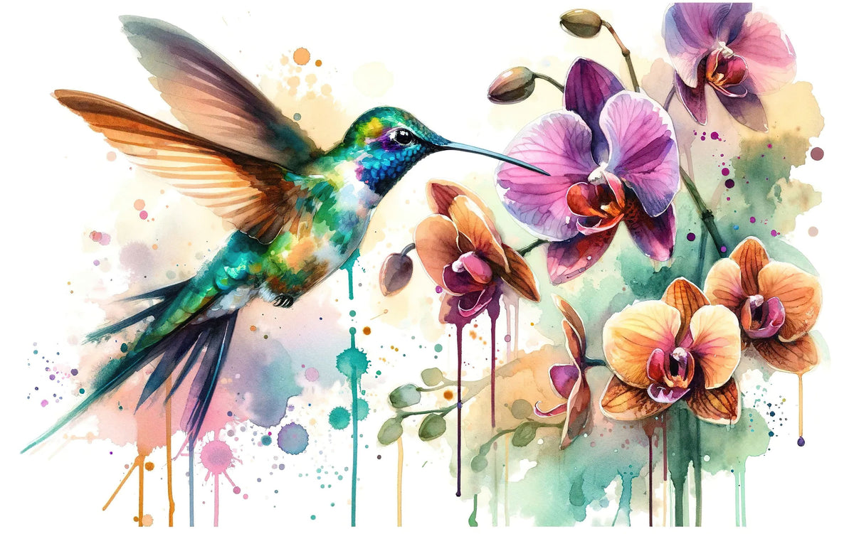 Hummingbird Dance Mural Wallpaper - pure wallpaper artwork