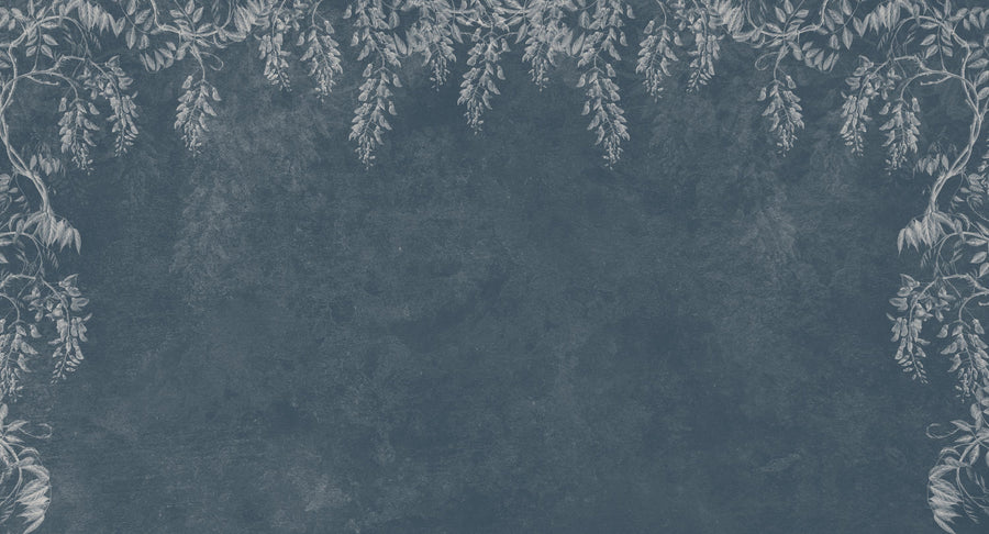 Welcome to Our Theatre, Dusty Prussian Blue Mural Wallpaper