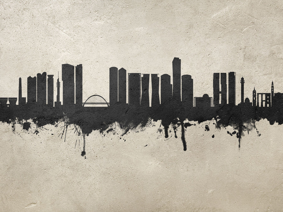 Tel Aviv Skyline Concrete Mural Wallpaper
