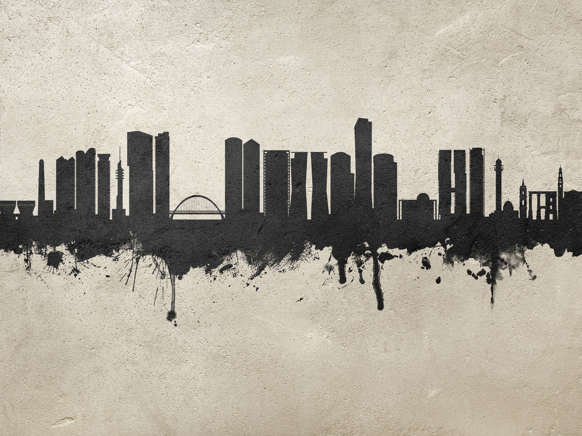 Tel Aviv Skyline Concrete Mural Wallpaper - pure wallpaper artwork
