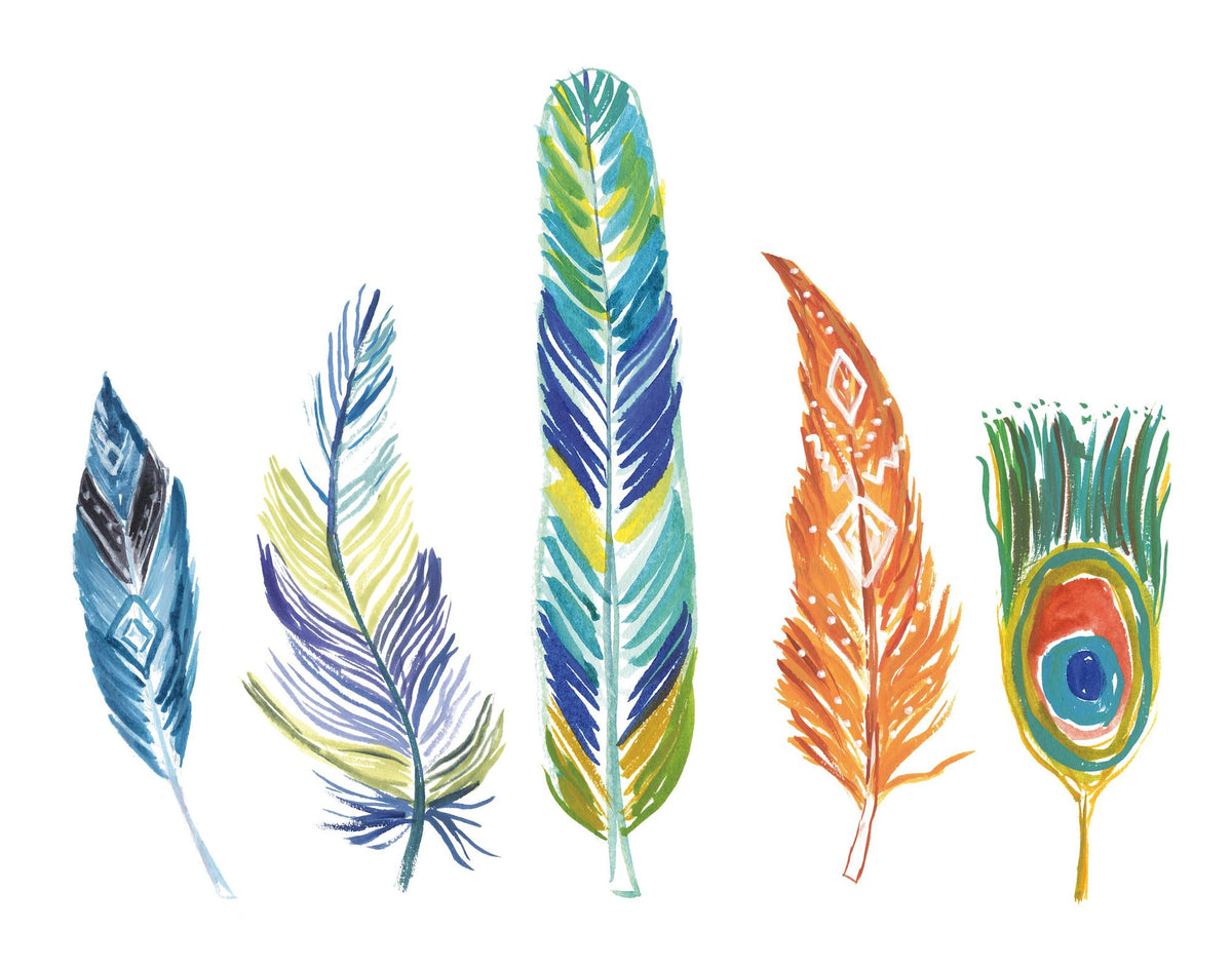 Rainbow Feathers III Mural Wallpaper - pure wallpaper artwork