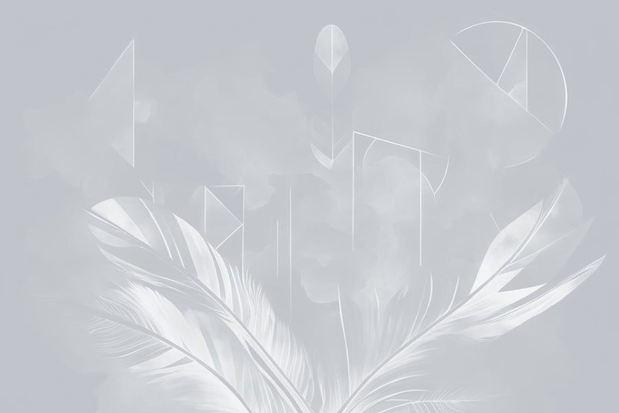 Solid Feather Geometry Gray Mural Wallpaper