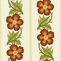 Floral Stripe, Red Mural Wallpaper - pure wallpaper artwork