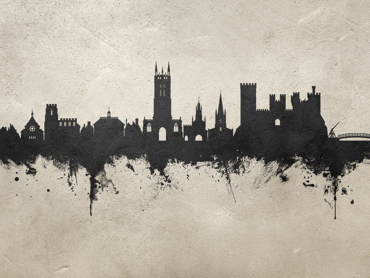 Warwick England Skyline Concrete Mural Wallpaper - pure wallpaper artwork