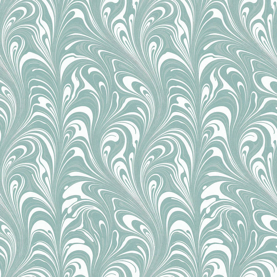 Marbelized Flow, Duck Egg Mural Wallpaper
