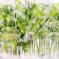 Wild Green Leaves Mural Wallpaper - pure wallpaper artwork