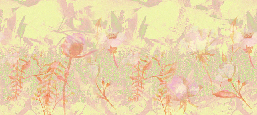 Dream Lupine, Butter Yellow Mural Wallpaper