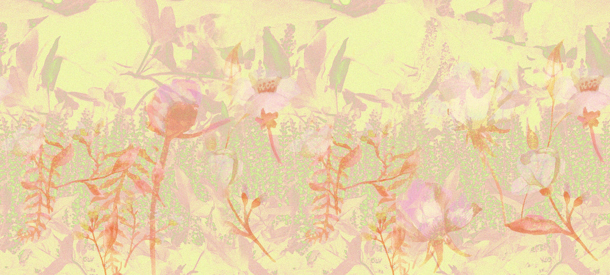 Dream Lupine, Butter Yellow Mural Wallpaper - pure wallpaper artwork
