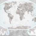 World Map Atlas Gray Mural Wallpaper - pure wallpaper artwork