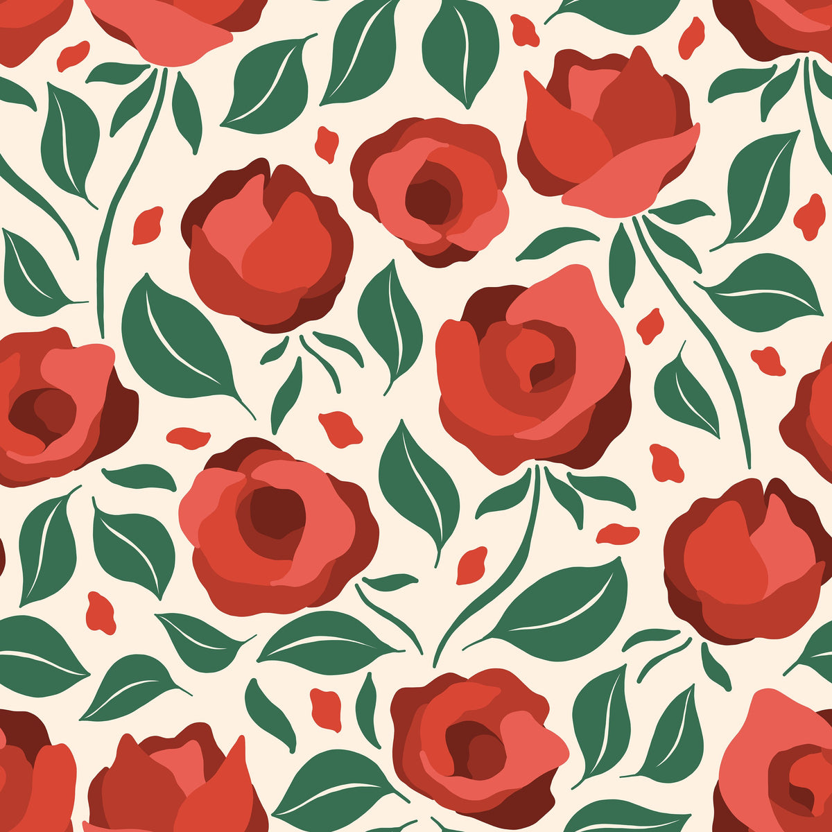 Red As a Rose Mural Wallpaper - pure wallpaper artwork