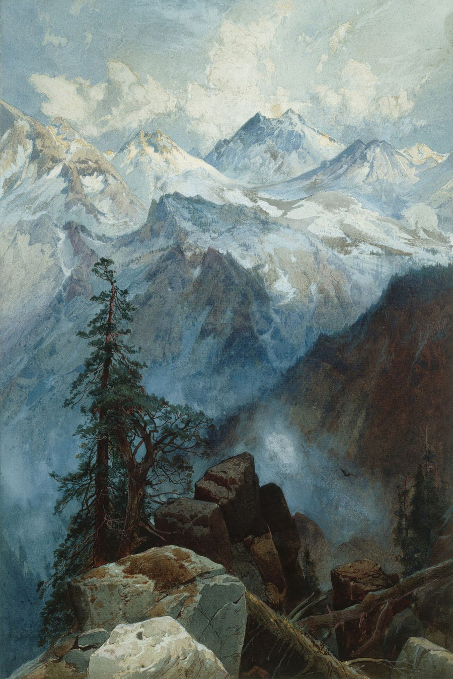 Mountain Landscape Wallpaper Mural – Alpine Scenery Wall Mural – Sierras Summit printable artwork