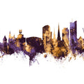 Dortmund Germany Skyline Purple & Gold Mural Wallpaper - pure wallpaper artwork
