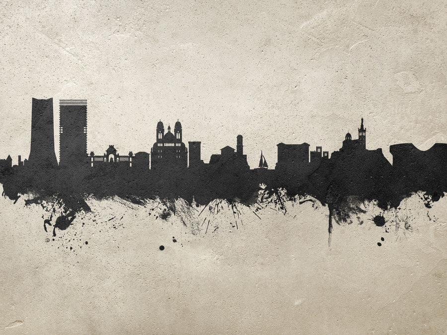 Marseille France Skyline Concrete Mural Wallpaper