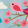 Retro Spring Bird Mural Wallpaper - pure wallpaper artwork