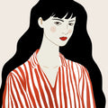 Woman in Striped Blouse I Mural Wallpaper - pure wallpaper artwork