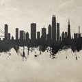 San Francisco Skyline Concrete Mural Wallpaper - pure wallpaper artwork