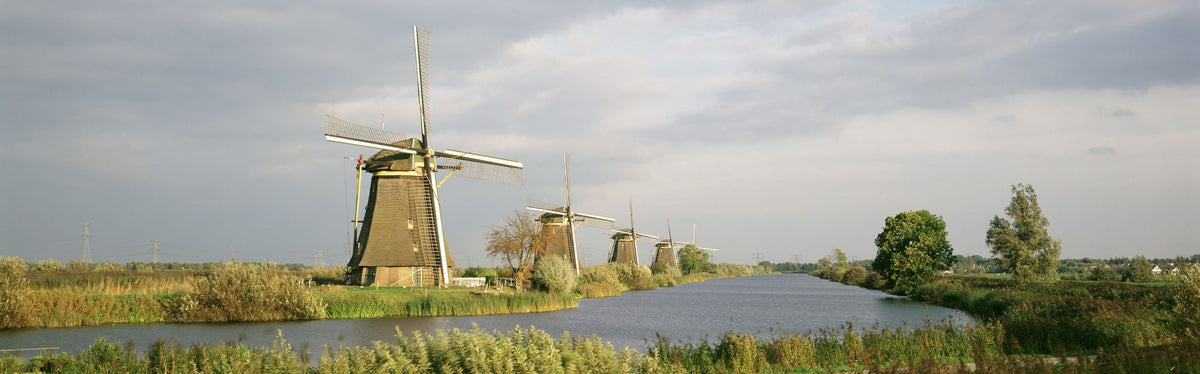 Riverside Windmills Mural Wallpaper - pure wallpaper artwork