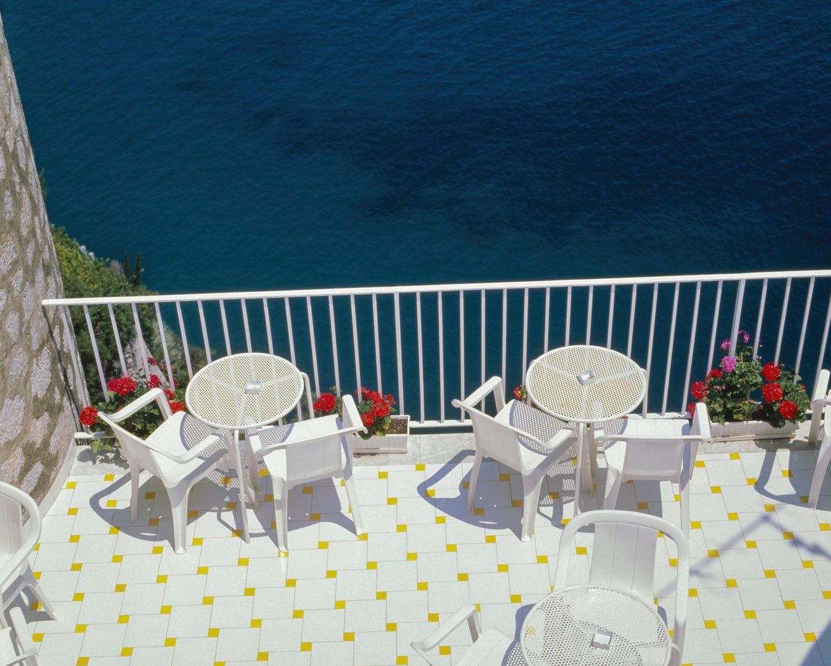 Mediterranean Ocean Terrace Mural Wallpaper - pure wallpaper artwork