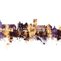 Maldon England Skyline Purple & Gold Mural Wallpaper - pure wallpaper artwork