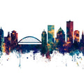 Rochester New York Skyline Blue & Bronze Mural Wallpaper - pure wallpaper artwork