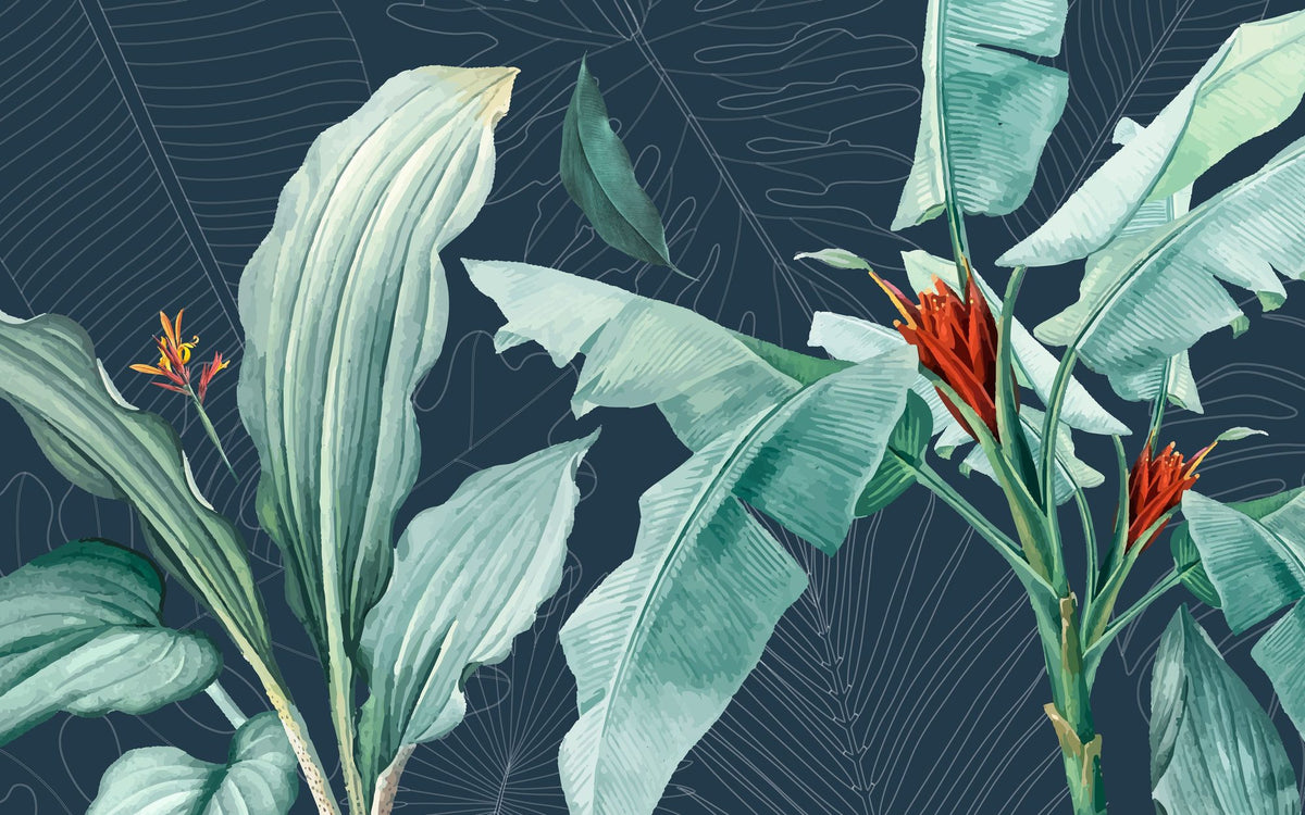 Unfinished Leaves Mural Wallpaper - pure wallpaper artwork
