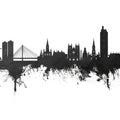 Nantes France Skyline Black & White Mural Wallpaper - pure wallpaper artwork