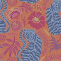 Painterly Tigers Orange Mural Wallpaper - pure wallpaper artwork