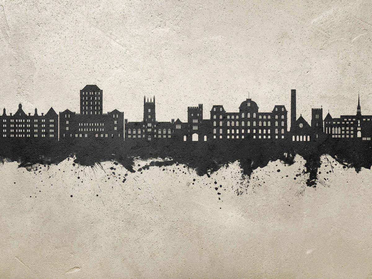Poughkeepsie New York Skyline Concrete Mural Wallpaper - pure wallpaper artwork