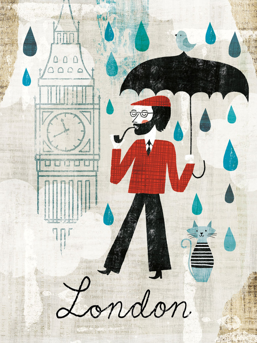 Rainy Day London Mural Wallpaper