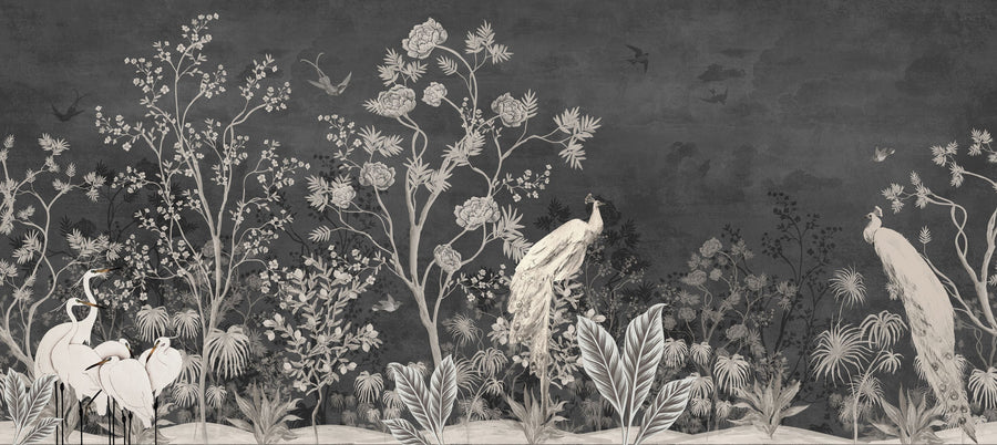 White Birds Mural Wallpaper
