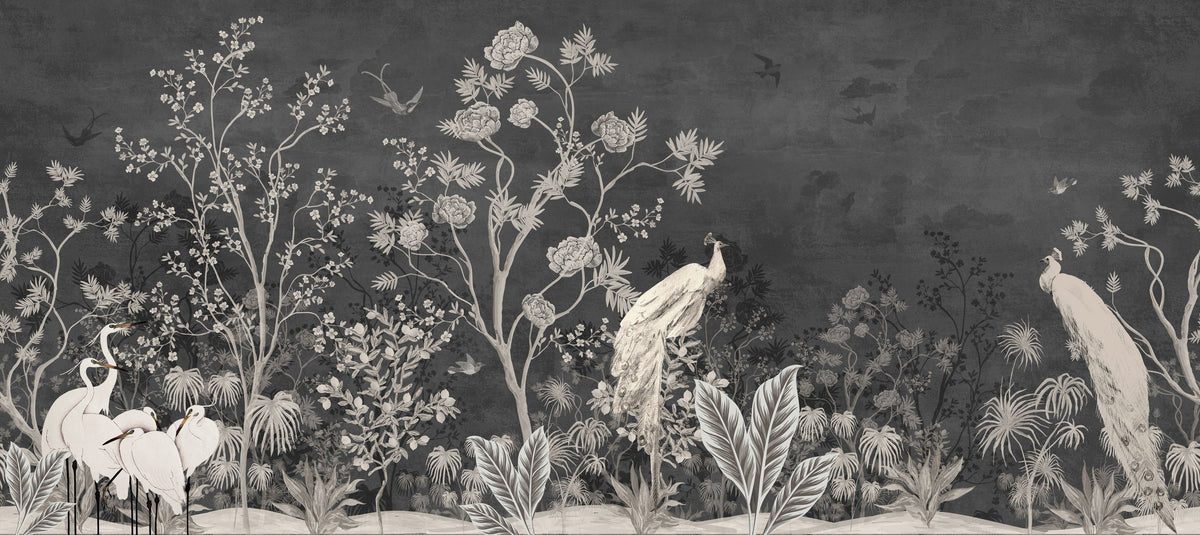 White Birds Mural Wallpaper - pure wallpaper artwork